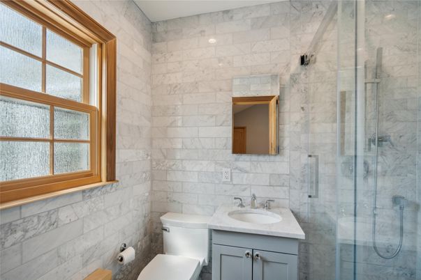 Bathroom, Glass Shower, Interior, Marble Walls