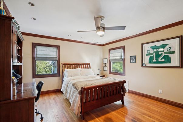 Bedroom, Home Office, Interior, Recessed Lighting, Wood Texture Flooring