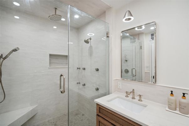 Bathroom, Glass Shower, Interior, Pendant Lights, Recessed Lighting