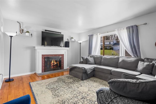 Fireplace, Interior, Living room, Wood Texture Flooring