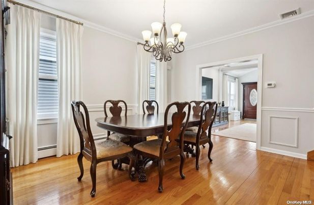 Chandelier, Dining room, Interior, Wood Texture Flooring