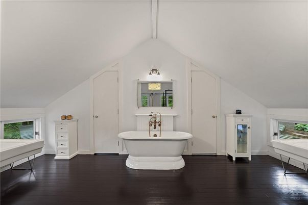 Bathroom, Free Standing Baths, Interior, Wood Texture Flooring