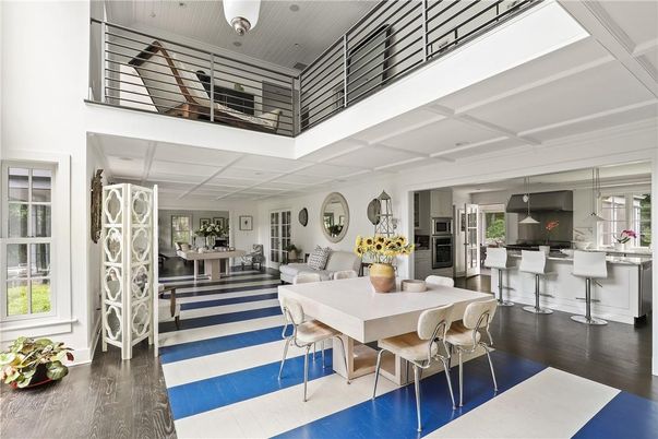 Dining room, Interior, Kitchen, Pendant Lights, Wood Texture Flooring
