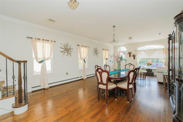 Chandelier, Dining room, Interior, Wood Texture Flooring