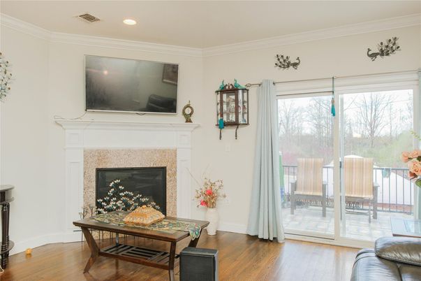 Fireplace, Interior, Recessed Lighting, Wood Texture Flooring