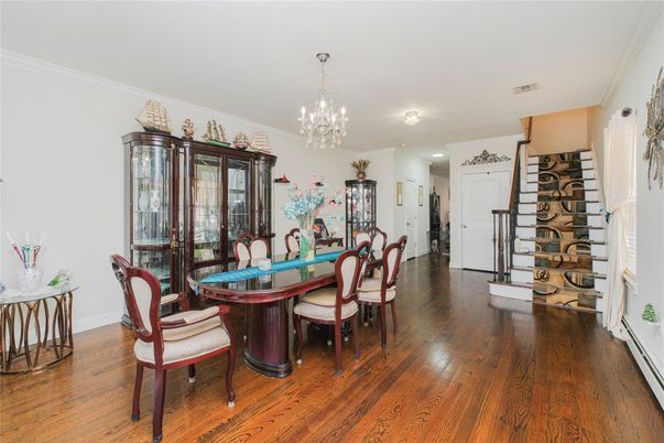 Chandelier, Dining room, Interior, Wood Texture Flooring