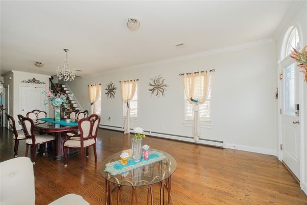 Chandelier, Dining room, Interior, Wood Texture Flooring