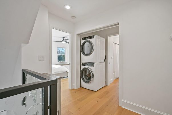 Interior, Recessed Lighting, Utility Closets, Washer, Wood Texture Flooring