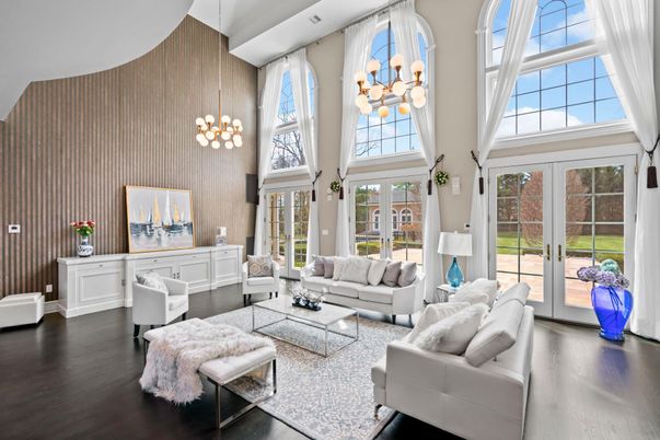 Interior, Living room, Pendant Lights, Wood Texture Flooring