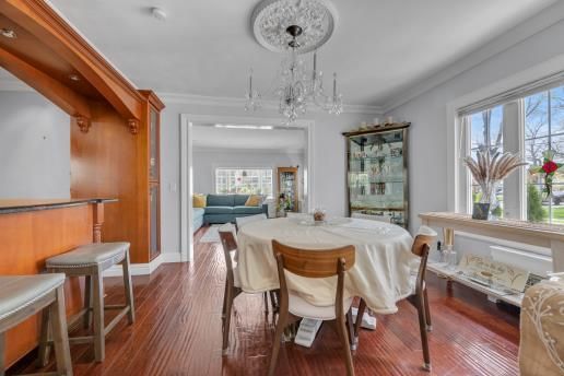 Chandelier, Dining room, Interior, Wood Texture Flooring
