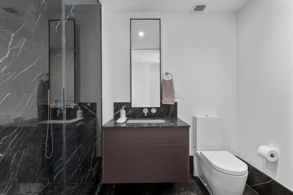 Bathroom, Glass Shower, Interior, Marble Walls, Recessed Lighting