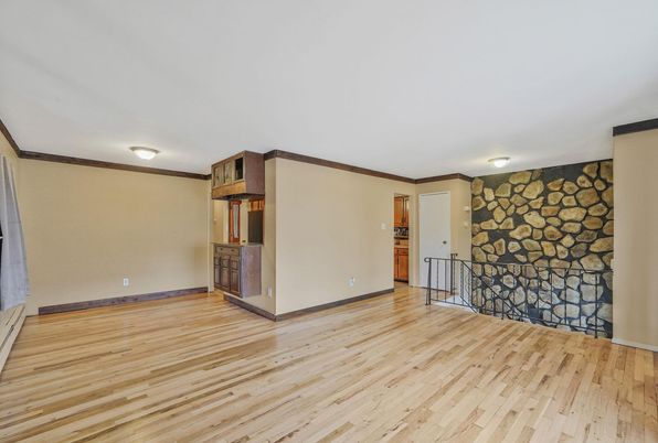 Empty room, Interior, Stone Walls, Wood Texture Flooring