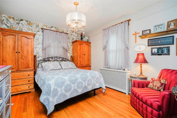 Bedroom, Chandelier, Interior, Wood Texture Flooring