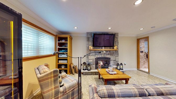 Fireplace, Interior, Living room, Recessed Lighting