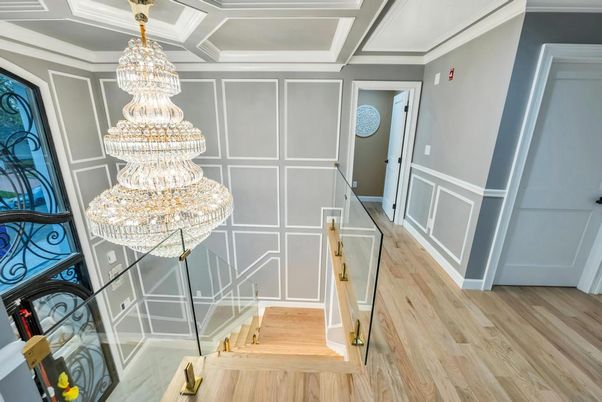 Chandelier, Interior, Wood Texture Flooring