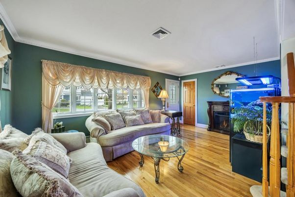 Fireplace, Interior, Living room, Pendant Lights, Wood Texture Flooring