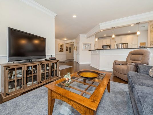 Interior, Kitchen, Living room, Pendant Lights, Recessed Lighting, Stainless Steel Appliances, Wood Texture Flooring