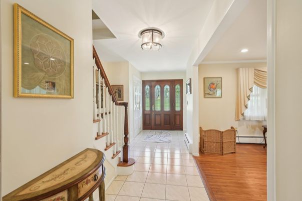 Interior, Marble, Recessed Lighting, Wood Texture Flooring