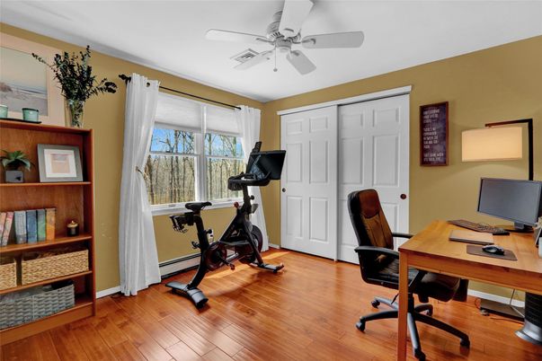 Fitness Equipment, Home Office, Interior, Wood Texture Flooring