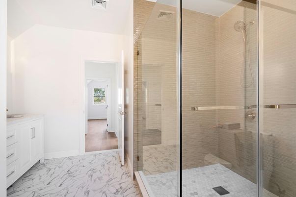 Bathroom, Glass Shower, Interior, Marble