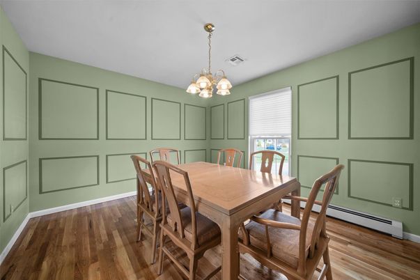 Chandelier, Dining room, Interior, Wood Texture Flooring