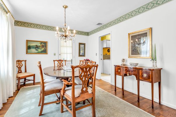 Chandelier, Dining room, Interior, Wood Texture Flooring
