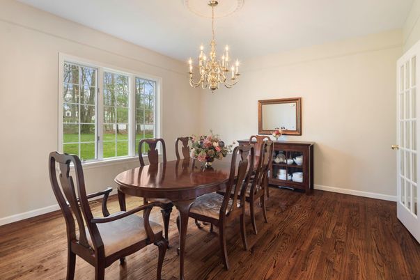 Chandelier, Dining room, Interior, Wood Texture Flooring
