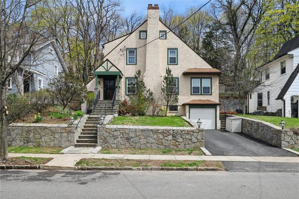 Attached, Exterior, Facade, Brick Facade, Tudor Revival