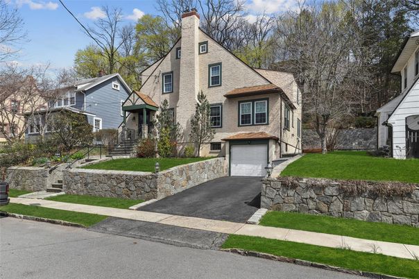 Attached, Exterior, Facade, Brick Facade, Tudor Revival