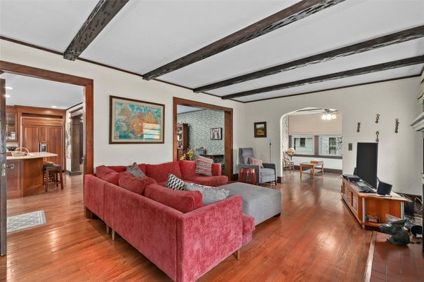 Interior, Kitchen, Living room, Wooden Beams, Wood Texture Flooring