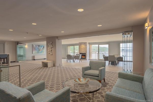 Dining room, Fireplace, Interior, Living room, Recessed Lighting