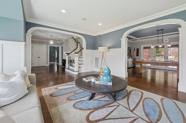 Game Room, Interior, Pendant Lights, Recessed Lighting, Wood Texture Flooring