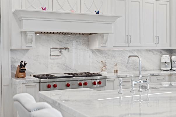 Interior, Kitchen, Marble Walls, Stainless Steel Appliances
