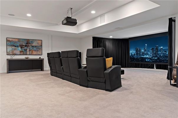 Home Theatre Room, Interior, Projection Screen, Recessed Lighting, Theatre Room