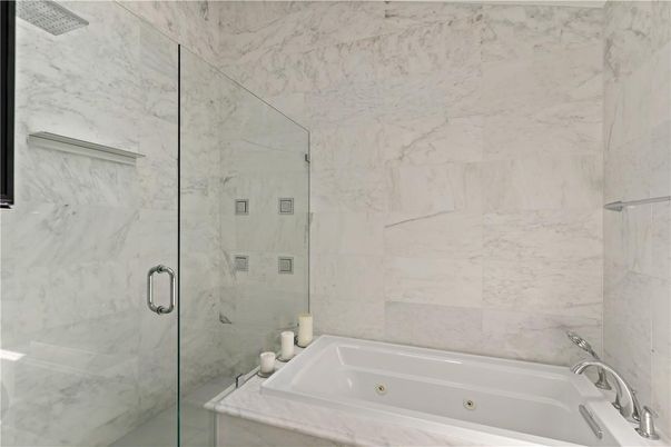 Bathroom, Glass Shower, Interior, Marble Walls