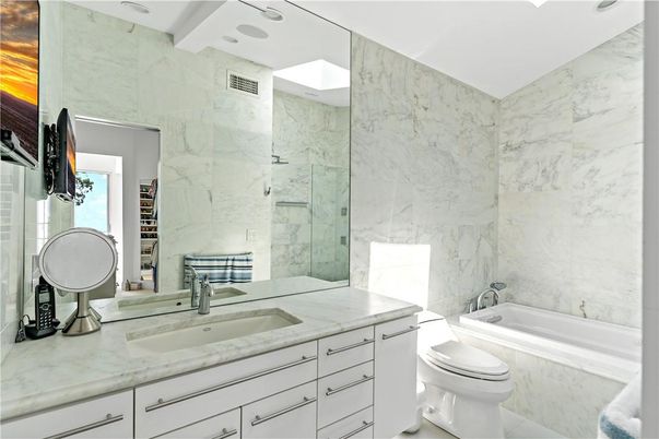 Bathroom, Glass Shower, Interior, Marble Walls