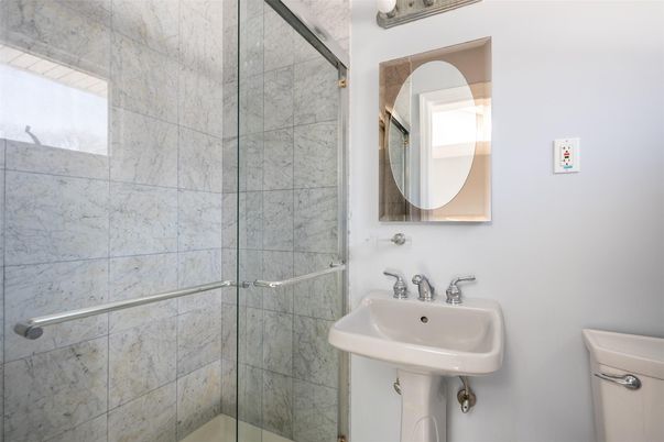 Bathroom, Glass Shower, Interior, Marble Walls