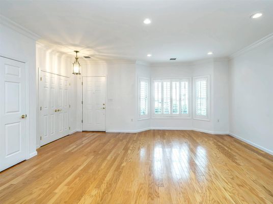 Empty room, Interior, Pendant Lights, Recessed Lighting, Wood Texture Flooring