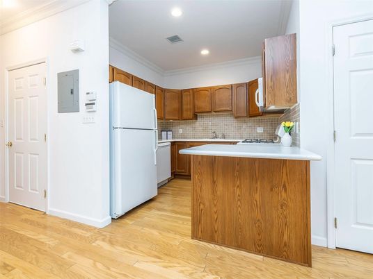 Interior, Kitchen, Recessed Lighting, Wood Texture Flooring