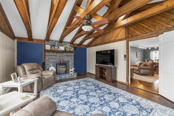 Fireplace, Interior, Living room, Wooden Beams, Wooden Ceilings, Wood Texture Flooring