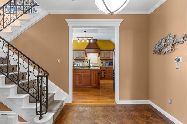 Interior, Kitchen, Pendant Lights, Wood Texture Flooring
