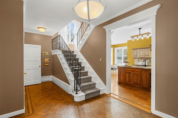 Interior, Kitchen, Pendant Lights, Wood Texture Flooring