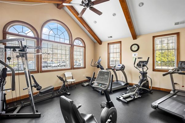 Fitness Equipment, Interior, Recessed Lighting, Wooden Beams