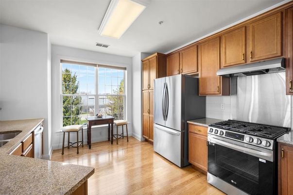 Interior, Kitchen, Stainless Steel Appliances, Wood Texture Flooring