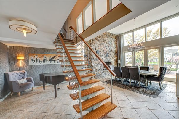 Dining room, Interior, Piano, Stone Walls