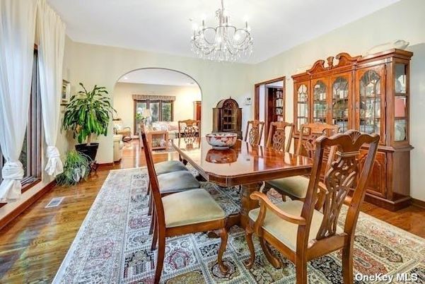 Chandelier, Dining room, Interior, Wood Texture Flooring