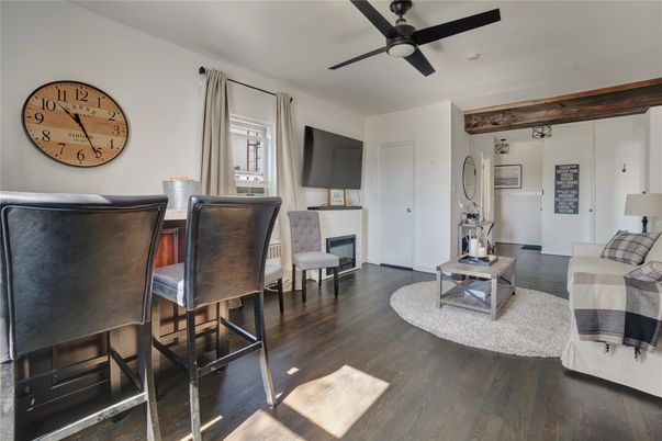 Fireplace, Interior, Living room, Wooden Beams, Wood Texture Flooring