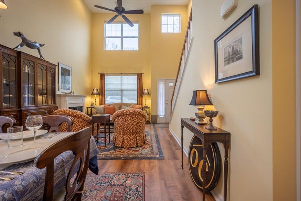 Dining room, Interior, Wood Texture Flooring