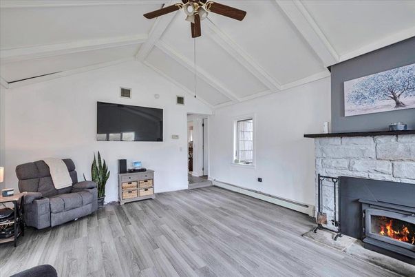 Fireplace, Interior, Wood Texture Flooring