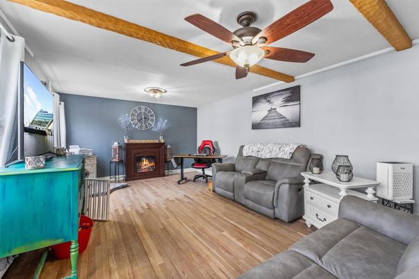 Fireplace, Interior, Living room, Wooden Beams, Wood Texture Flooring